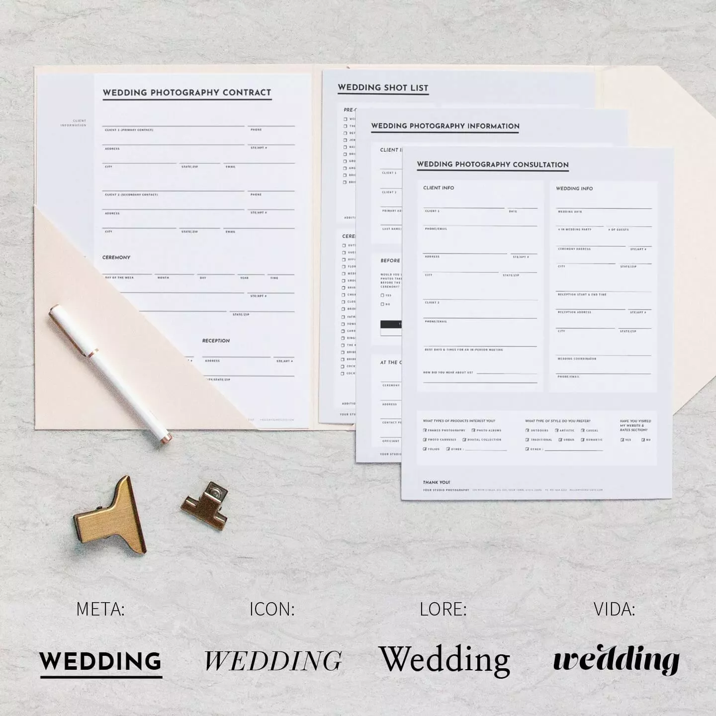 DesignAglow Essential Wedding Contract & Forms