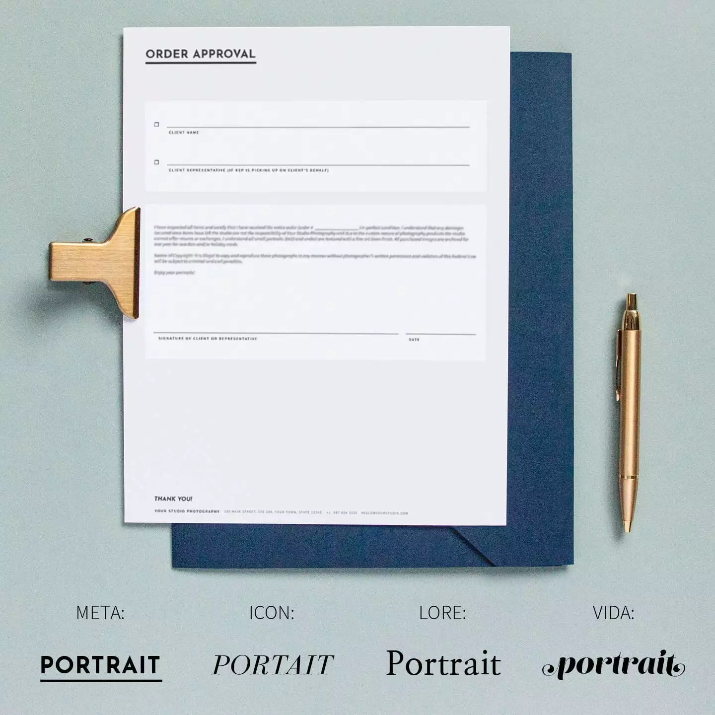 DesignAglow Portraits & Families Essential Portrait Contract & Forms