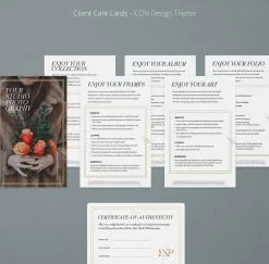 DesignAglow Studio Management Client Care Cards