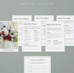 DesignAglow Studio Management Client Care Cards