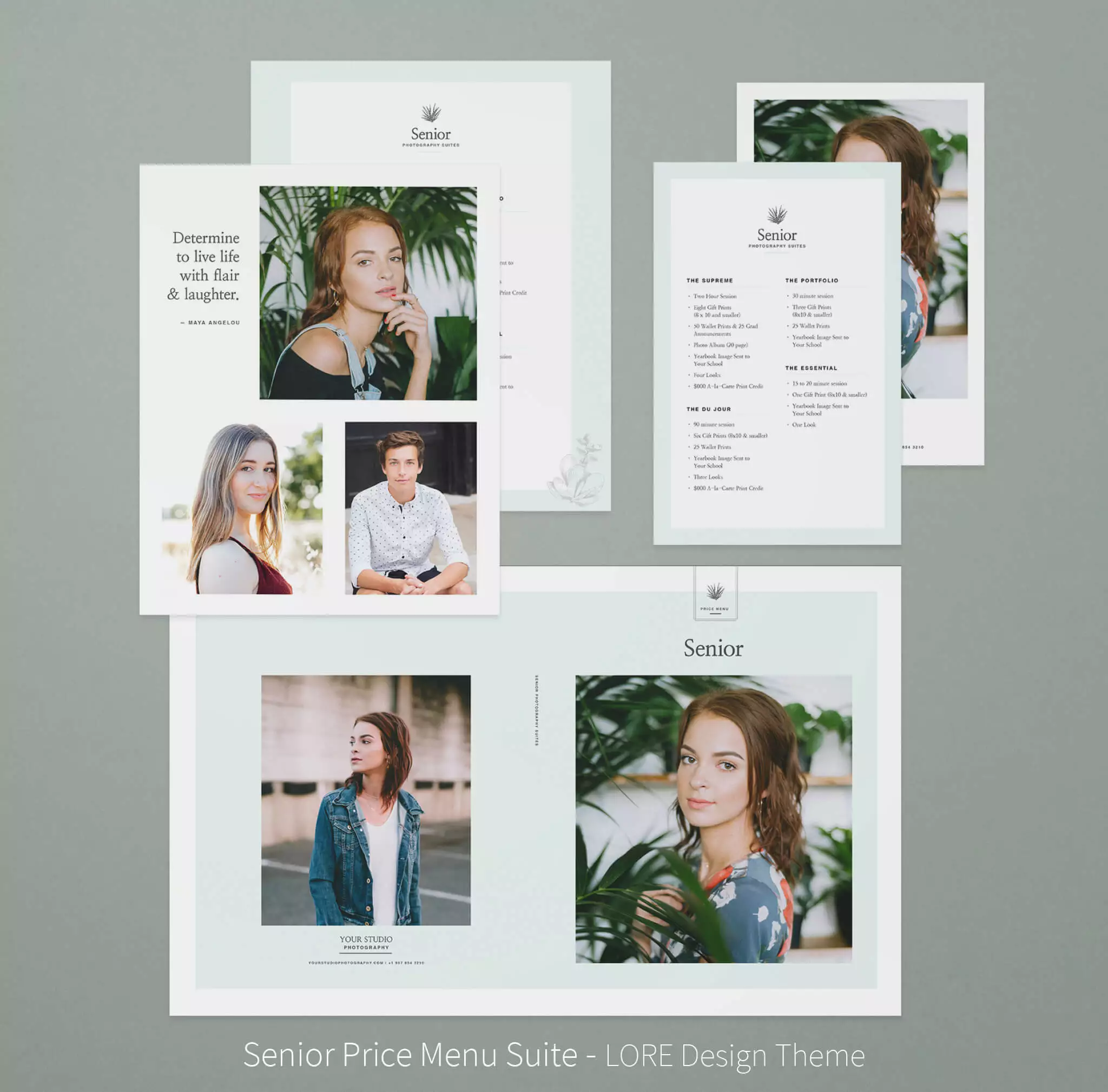 DesignAglow Senior Price Menu Suite High School Seniors