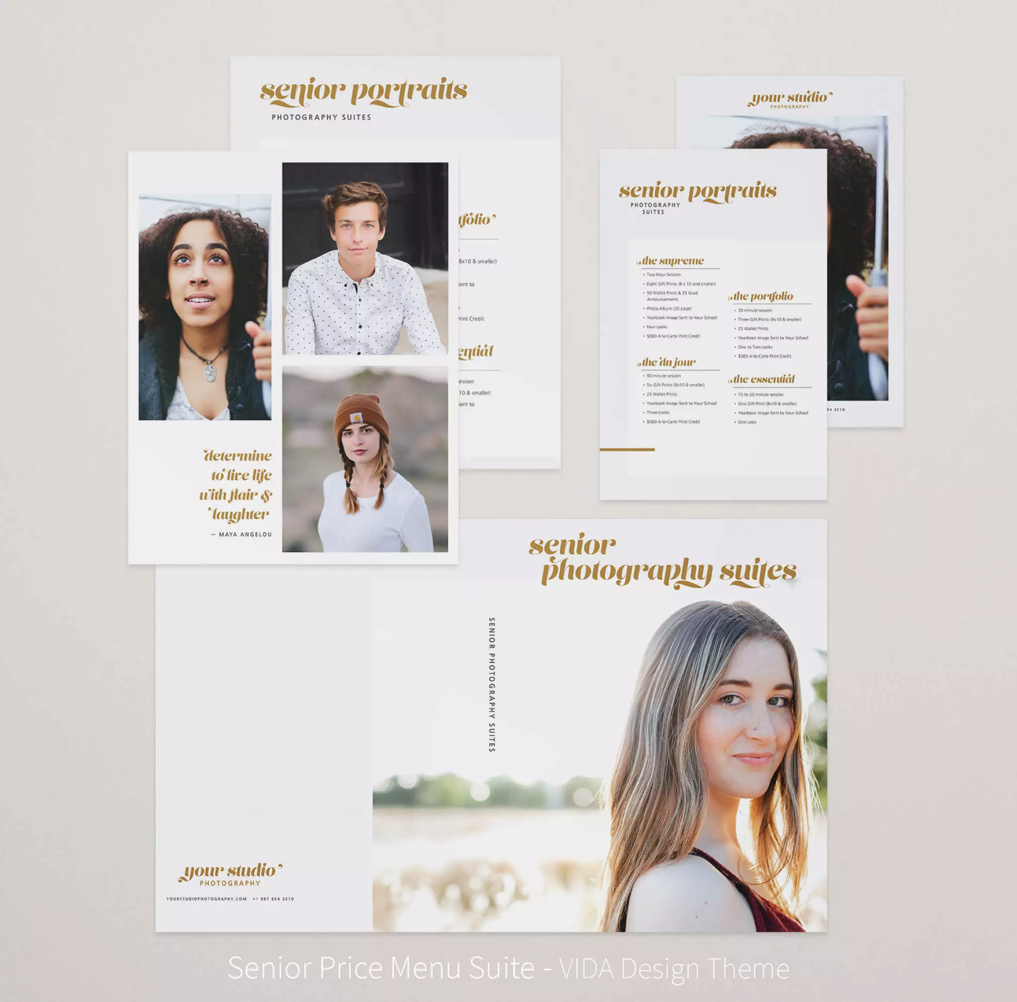 DesignAglow Senior Price Menu Suite High School Seniors